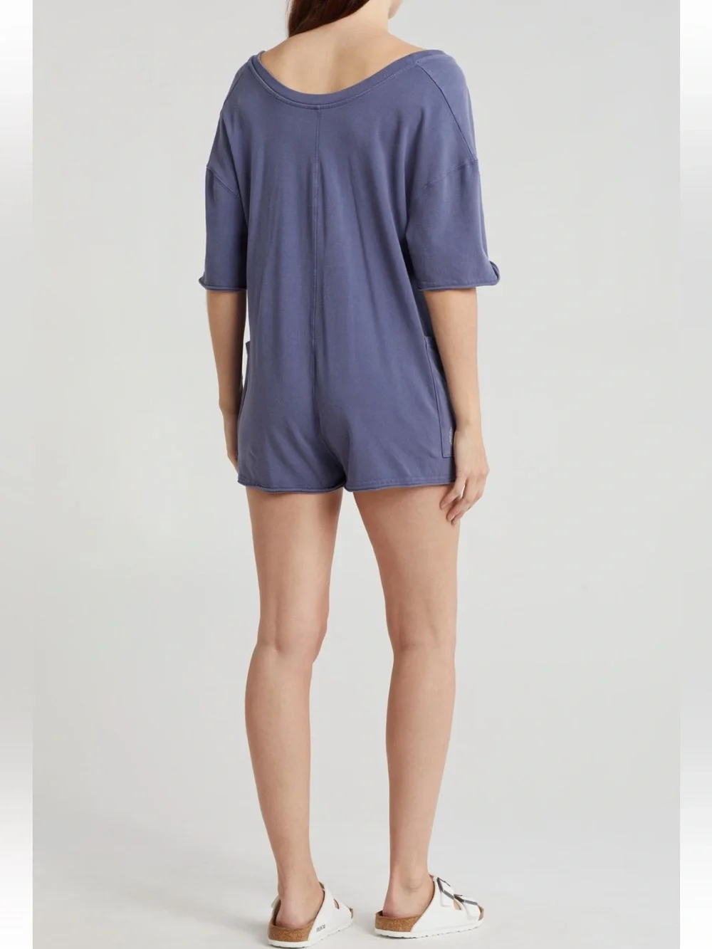 Free People NWT FP Movement Hot Shot Pockets Cotton stretch Vneck Tee Romper